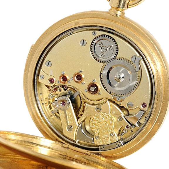 Swiss gold hunting cased minute repeating watch Circa 1890 Swiss gold hunting cased minute repeating watch Circa 1890