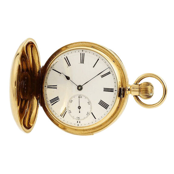 Swiss gold hunting cased minute repeating watch Circa 1890