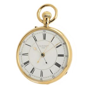 English watch with chronograph and centre seconds Circa 1876