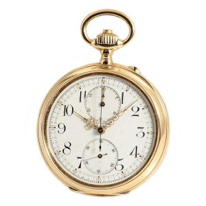 Swiss rose gold pocket watch with chronograph Circa 1870