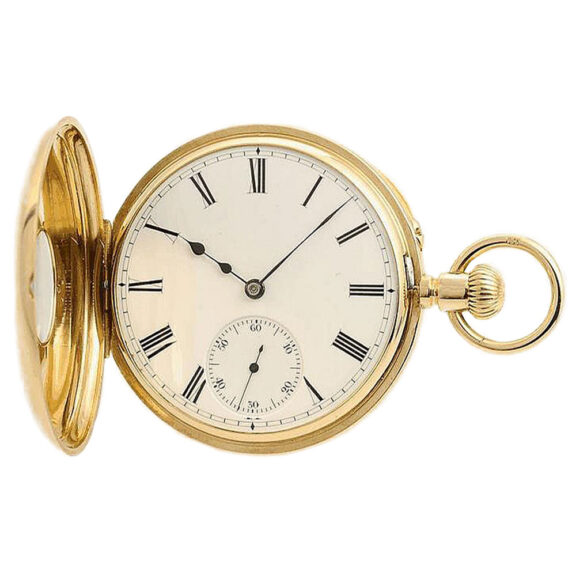 Swiss rare half hunting cased gold pocket watch Circa 1905 Swiss rare half hunting cased gold pocket watch Circa 1905