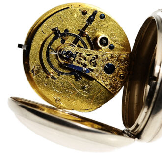 English silver open faced chronometer watch Circa 1783