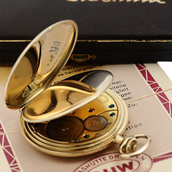 German gold hunting cased watch in original box Circa 1931 German gold hunting cased watch in original box Circa 1931