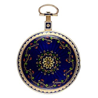 English decorative gold enamel verge pocket watch Circa 1800