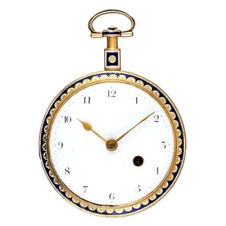English decorative gold enamel verge pocket watch Circa 1800