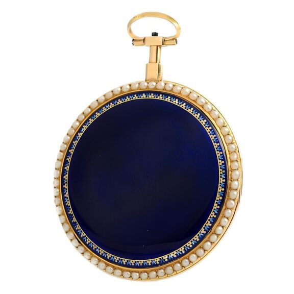 French gold enamel watch with virgule escapement Circa 1810