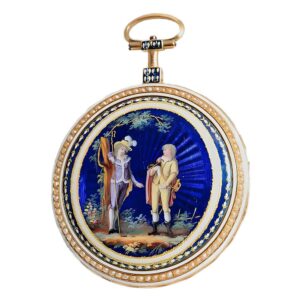 French most decorative gold enamel pocket watch Circa 1810