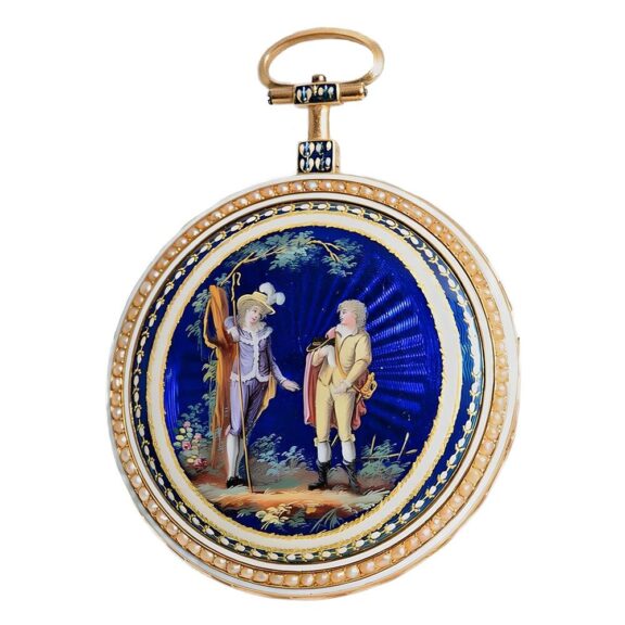 French most decorative gold enamel pocket watch Circa 1810