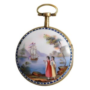 Swiss verge pocket watch with concealed erotic scene Circa 1810