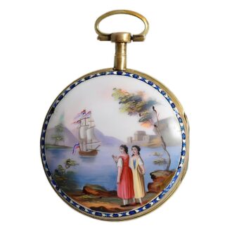 Swiss verge pocket watch with concealed erotic scene Circa 1810