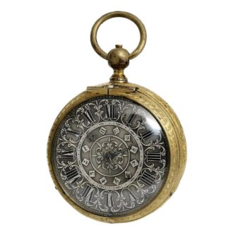 German bronze coach clock with hour strike and alarm Circa 1680