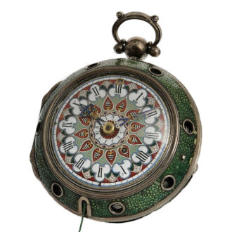 English silver pair cased repeating coach clock Circa 1750