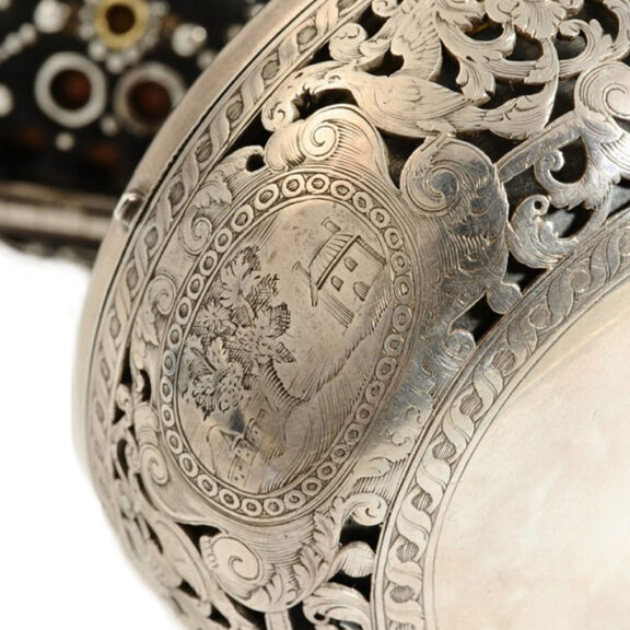 English open faced quarter repeating coach clock Circa 1710 English open faced quarter repeating coach clock Circa 1710