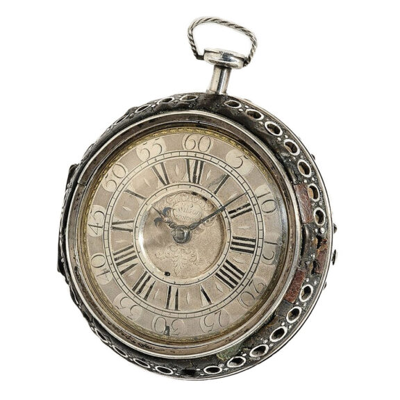 English open faced quarter repeating coach clock Circa 1710 English open faced quarter repeating coach clock Circa 1710