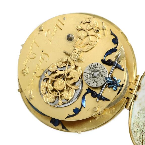 English gold and enamel pre-balance verge watch Circa 1640 English gold and enamel pre-balance verge watch Circa 1640