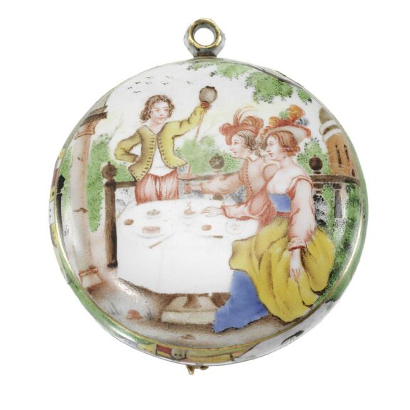 English gold and enamel pre-balance verge watch Circa 1640 English gold and enamel pre-balance verge watch Circa 1640