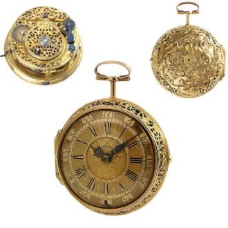 English Repoussé watch with half hour / hour self-strike Circa 1740 English Repoussé watch with half hour / hour self-strike Circa 1740