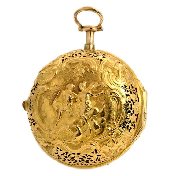 English pair cased half quarter repeating watch Circa 1740 English pair cased half quarter repeating watch Circa 1740
