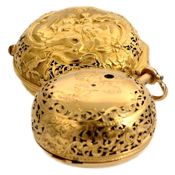 English pair cased half quarter repeating watch Circa 1740 English pair cased half quarter repeating watch Circa 1740