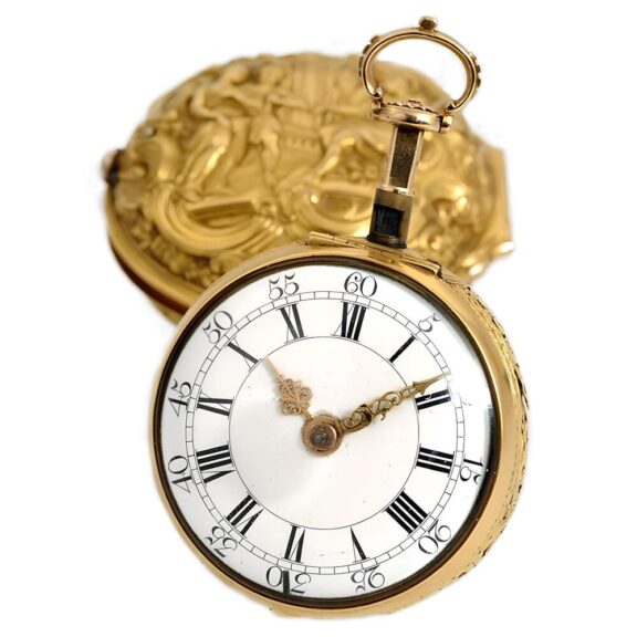 English quarter repeating Repoussé watch Circa 1760 English quarter repeating Repoussé watch Circa 1760