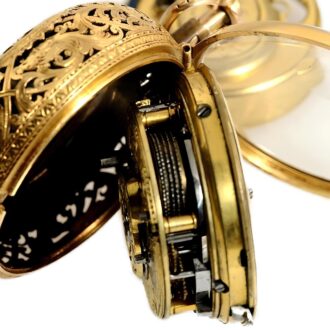 English quarter repeating Repoussé watch Circa 1760