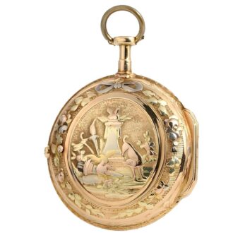 French four colour gold open faced verge watch Circa 1780 French four colour gold open faced verge watch Circa 1780