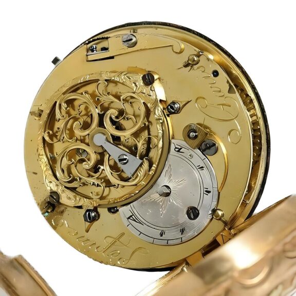 French four colour gold open faced verge watch Circa 1780 French four colour gold open faced verge watch Circa 1780