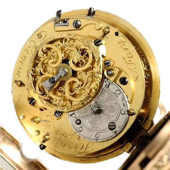 Swiss quarter repeating à quatre couleurs verge watch Circa 1760 Swiss quarter repeating à quatre couleurs verge watch Circa 1760