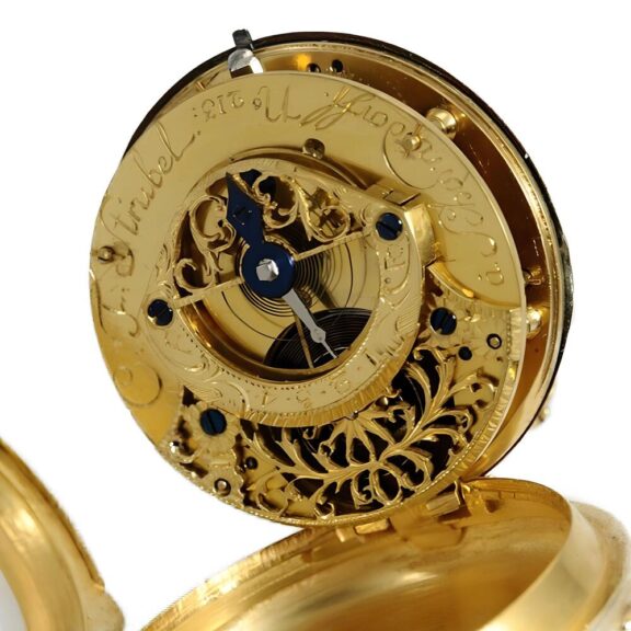 German important early pocket watch with date Circa 1785 German important early pocket watch with date Circa 1785