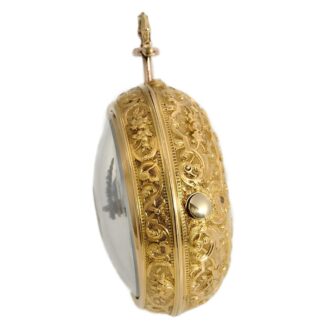 Dutch repoussé pair cased pocket watch with date Circa 1730