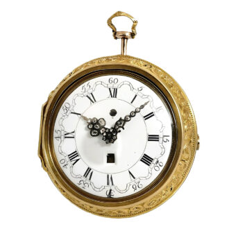 Dutch repoussé pair cased pocket watch with date Circa 1730