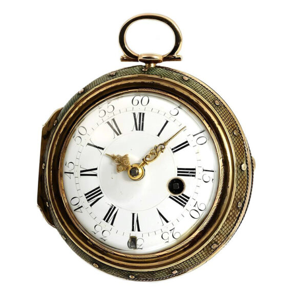 Swiss verge pocket watch in a shagreen outer case Circa 1790