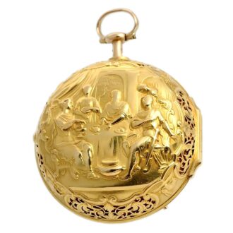 English repeating watch with outer Repoussé case Circa 1730