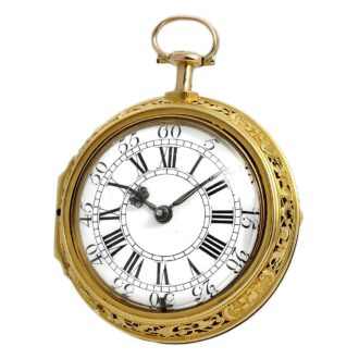 English repeating watch with outer Repoussé case Circa 1730