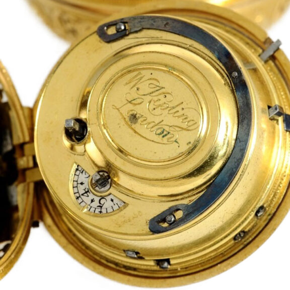 English repeating watch with outer "Repoussé" case Circa 1730 English repeating watch with outer "Repoussé" case Circa 1730