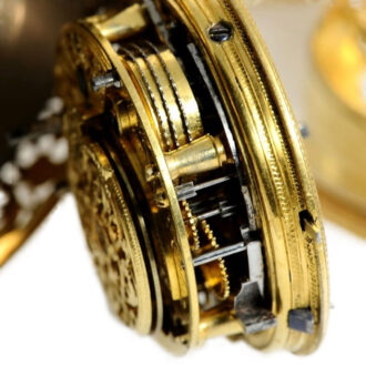 English repeating watch with outer "Repoussé" case Circa 1730