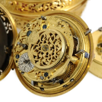 English repeating watch with outer "Repoussé" case Circa 1730