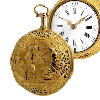 English repeating Repoussé verge pocket watch Circa 1720