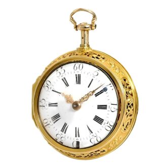English repeating Repoussé verge pocket watch Circa 1720