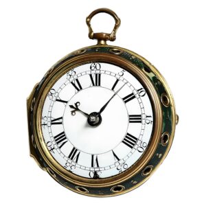 English self-striking watch in a shagreen covered case Circa 1680