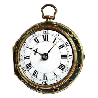 English self-striking watch in a shagreen covered case Circa 1680