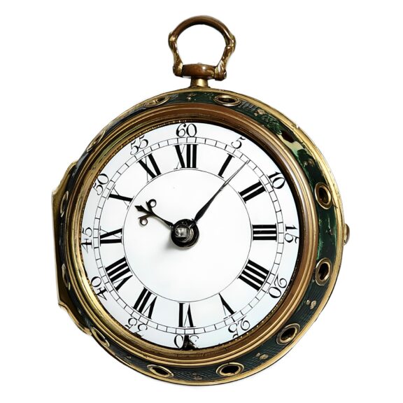 English self-striking watch in a shagreen covered case Circa 1680