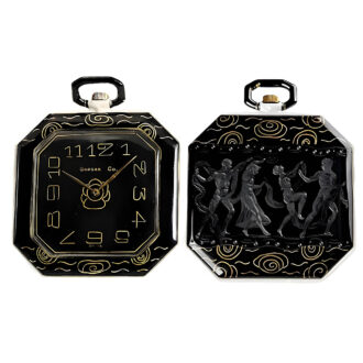 Thin Swiss remarkable gold patinated lever watch Circa 1925