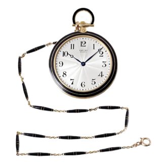 French thin Art déco gold enamel pocket watch Circa 1920