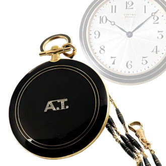 French thin Art déco gold enamel pocket watch Circa 1920v