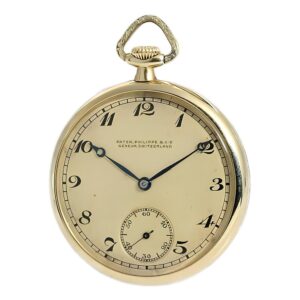 Swiss gold pocket watch with auxiliary seconds Circa 1926
