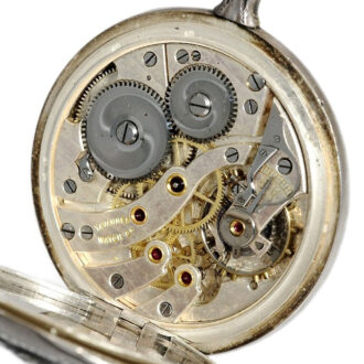 Swiss pocket watch with portrait on the back lid Circa 1913
