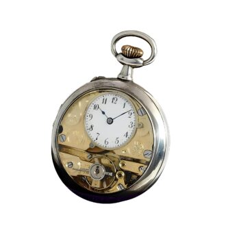 Swiss patented pocket watch with visible balance Circa 1907