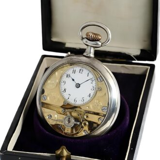 Swiss patented pocket watch with visible balance Circa 1907