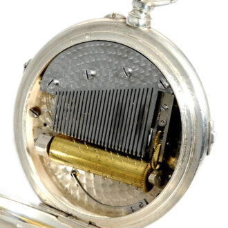 Swiss fine and rare cylinder musical pocket watch Circa 1905